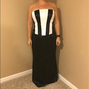 Black/White two piece formal dress